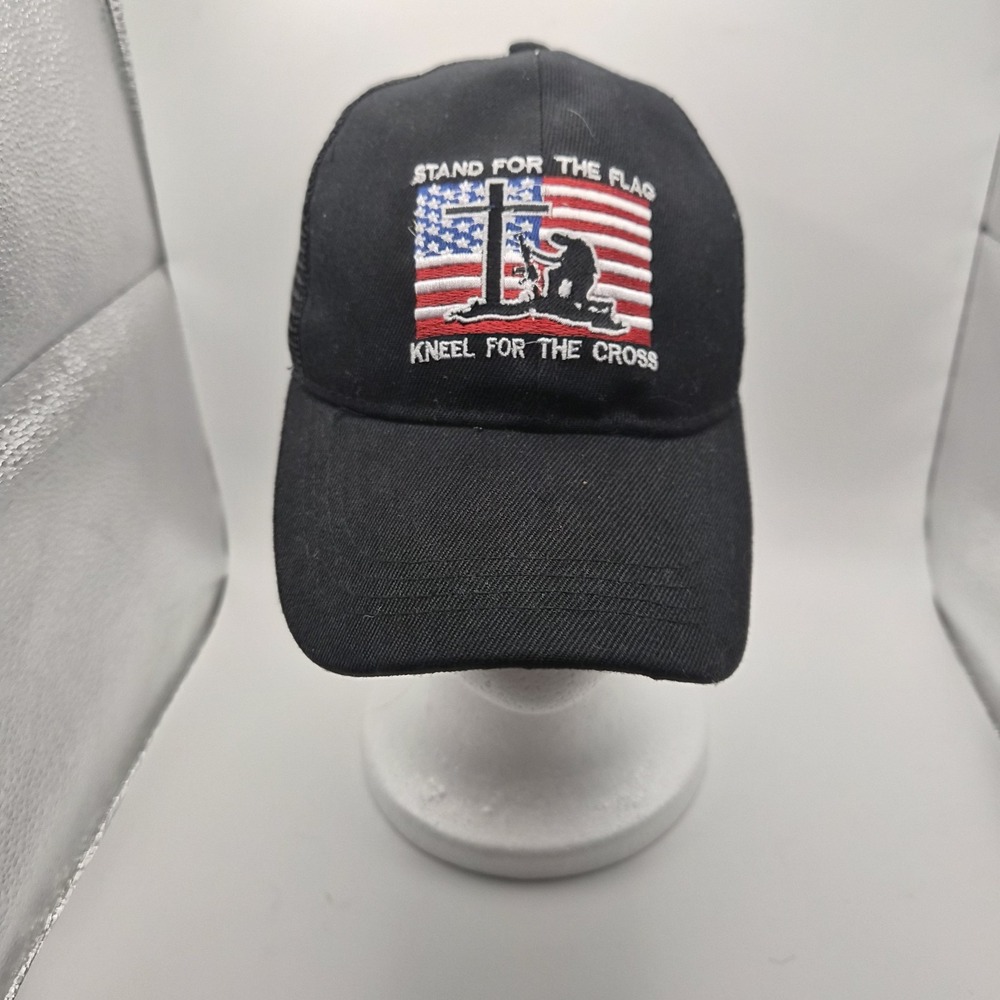 Stand for the Flag Kneel for the Cross Trucker‎ Hat Black Snapback Patriotic...
